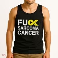 Fuck Sarcoma Cancer Awareness Yellow Ribbon Warrior Fighter Tank Top thumb 3