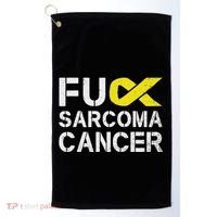 Fuck Sarcoma Cancer Awareness Yellow Ribbon Warrior Fighter Golf Towel thumb 0