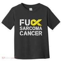 Fuck Sarcoma Cancer Awareness Yellow Ribbon Warrior Fighter Toddler T-Shirt thumb 0