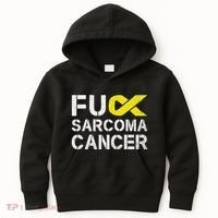 Fuck Sarcoma Cancer Awareness Yellow Ribbon Warrior Fighter Kids Hoodie thumb 0