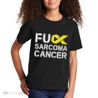 Fuck Sarcoma Cancer Awareness Yellow Ribbon Warrior Fighter Kids T-Shirt thumb 2