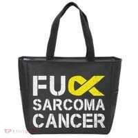 Fuck Sarcoma Cancer Awareness Yellow Ribbon Warrior Fighter Tote Bag thumb 0