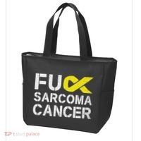 Fuck Sarcoma Cancer Awareness Yellow Ribbon Warrior Fighter Tote Bag thumb 3