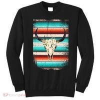 Funny Serape Cow Boho Print Flower Rustic Turquoise Sweatshirt thumb 0