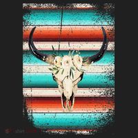 Funny Serape Cow Boho Print Flower Rustic Turquoise Tumbler thumb 3
