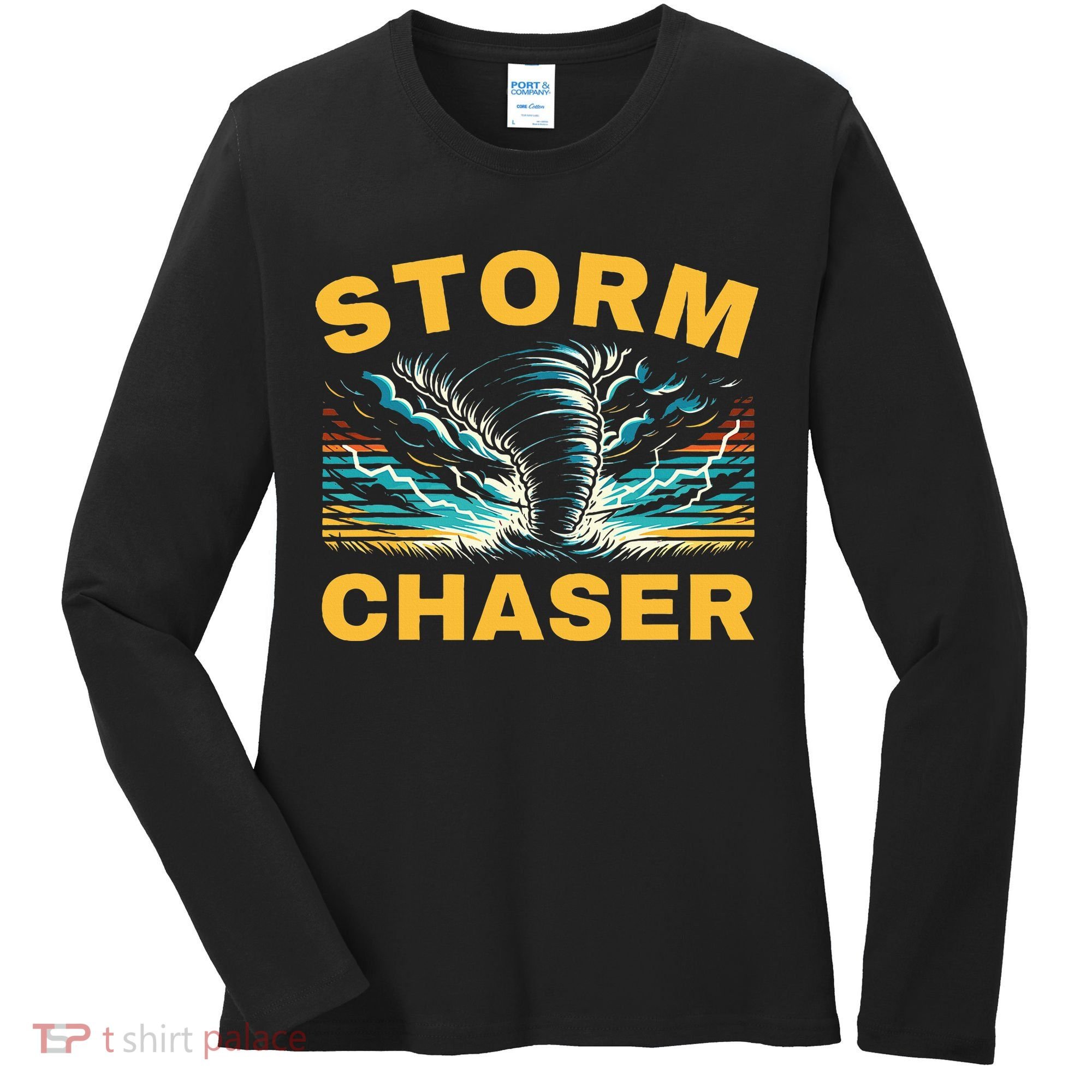 Future Storm Chaser Storm Chasing Tornado Meteorology Women's Long Sleeve Shirt