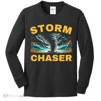 Future Storm Chaser Storm Chasing Tornado Meteorology Kids Long Sleeve Shirt thumb 0
