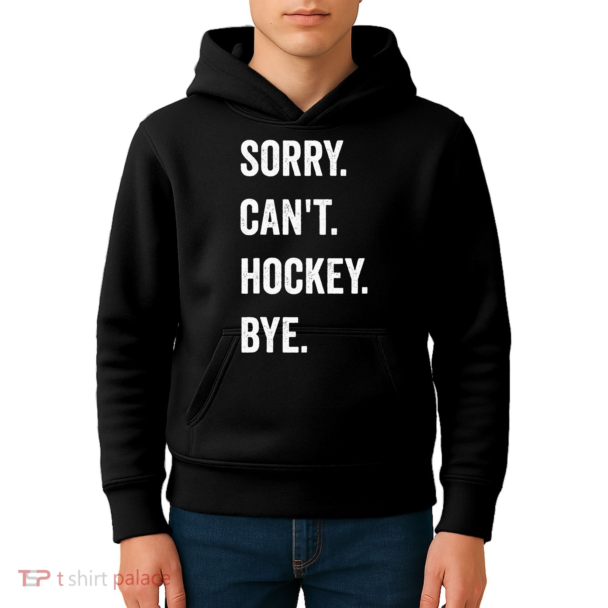 Funny Sorry Cant Hockey Bye Hockey Player Coach Team Kids Hoodie