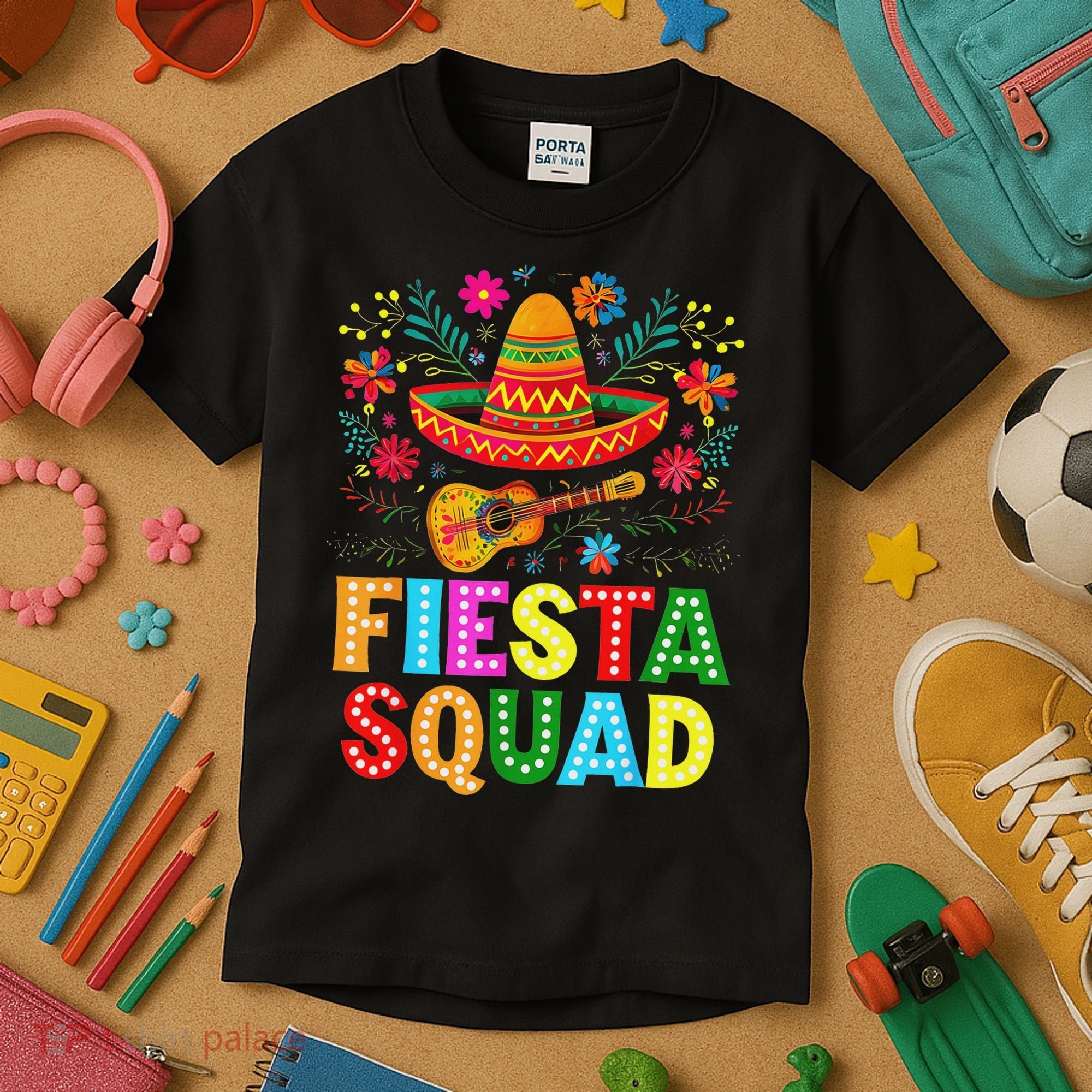Fiesta Squad Cinco De Mayo Let's Fiesta Mexican Women Kids T-Shirt