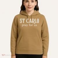 Funny St Carlo Pray For Us Catholic Millenial Saint Hoodie thumb 5