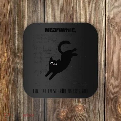 Funny SchröDingerS Cat Quantum Physics Scientists Nerd Coaster