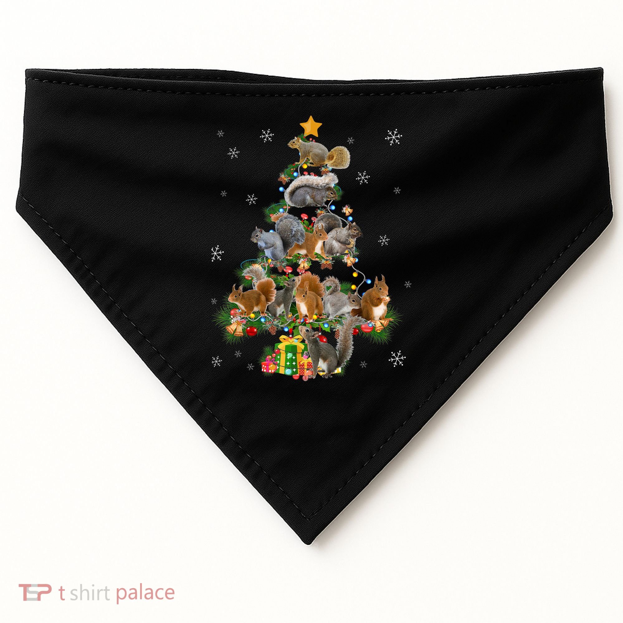 Funny Squirrel Christmas Tree Squirrel Lover Xmas Gifts TShirt USA-Made Doggie Bandana