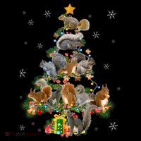 Funny Squirrel Christmas Tree Squirrel Lover Xmas Gifts TShirt Women's Hoodie thumb 2