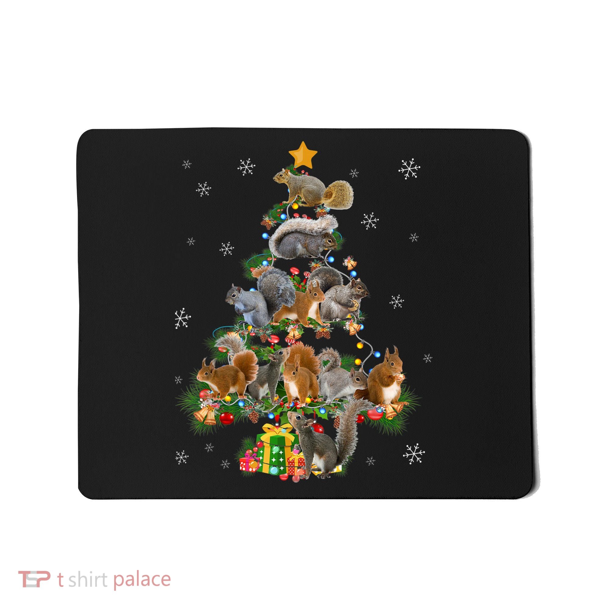 Funny Squirrel Christmas Tree Squirrel Lover Xmas Gifts TShirt Mousepad