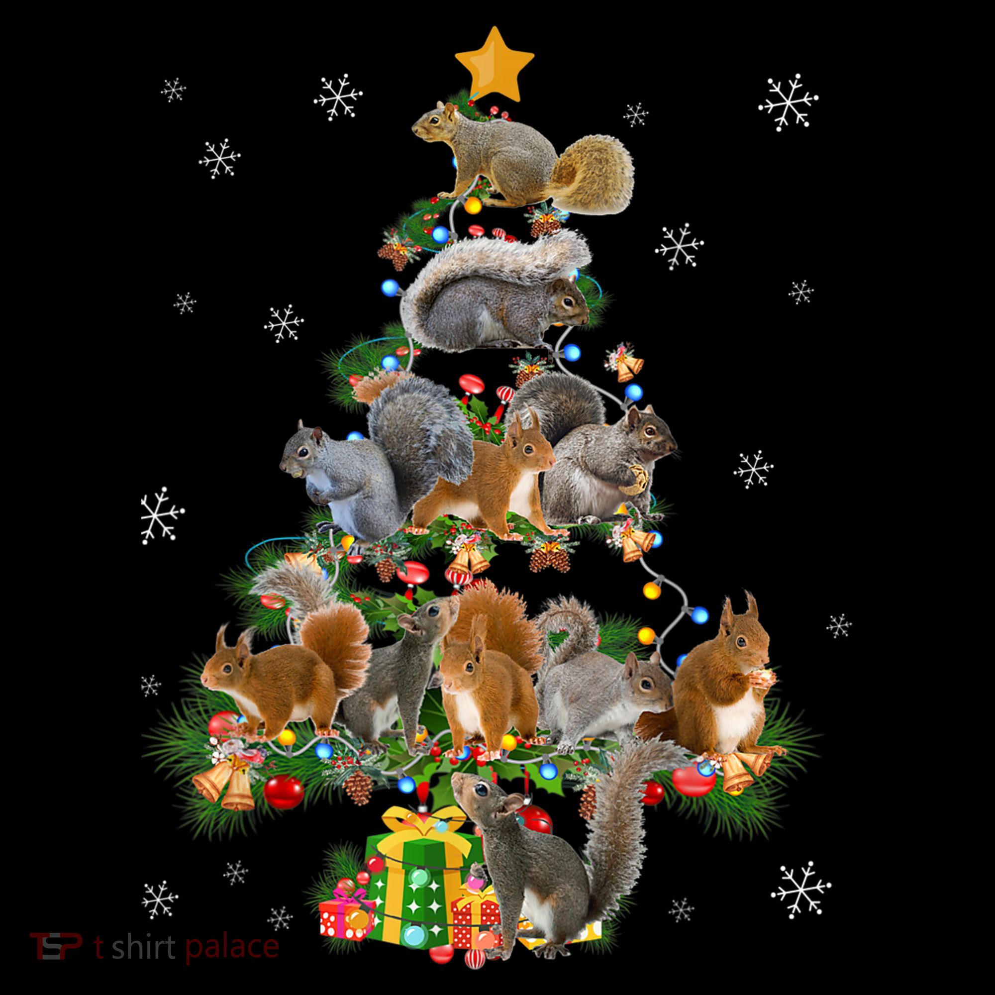 Funny Squirrel Christmas Tree Squirrel Lover Xmas Gifts TShirt Ornament