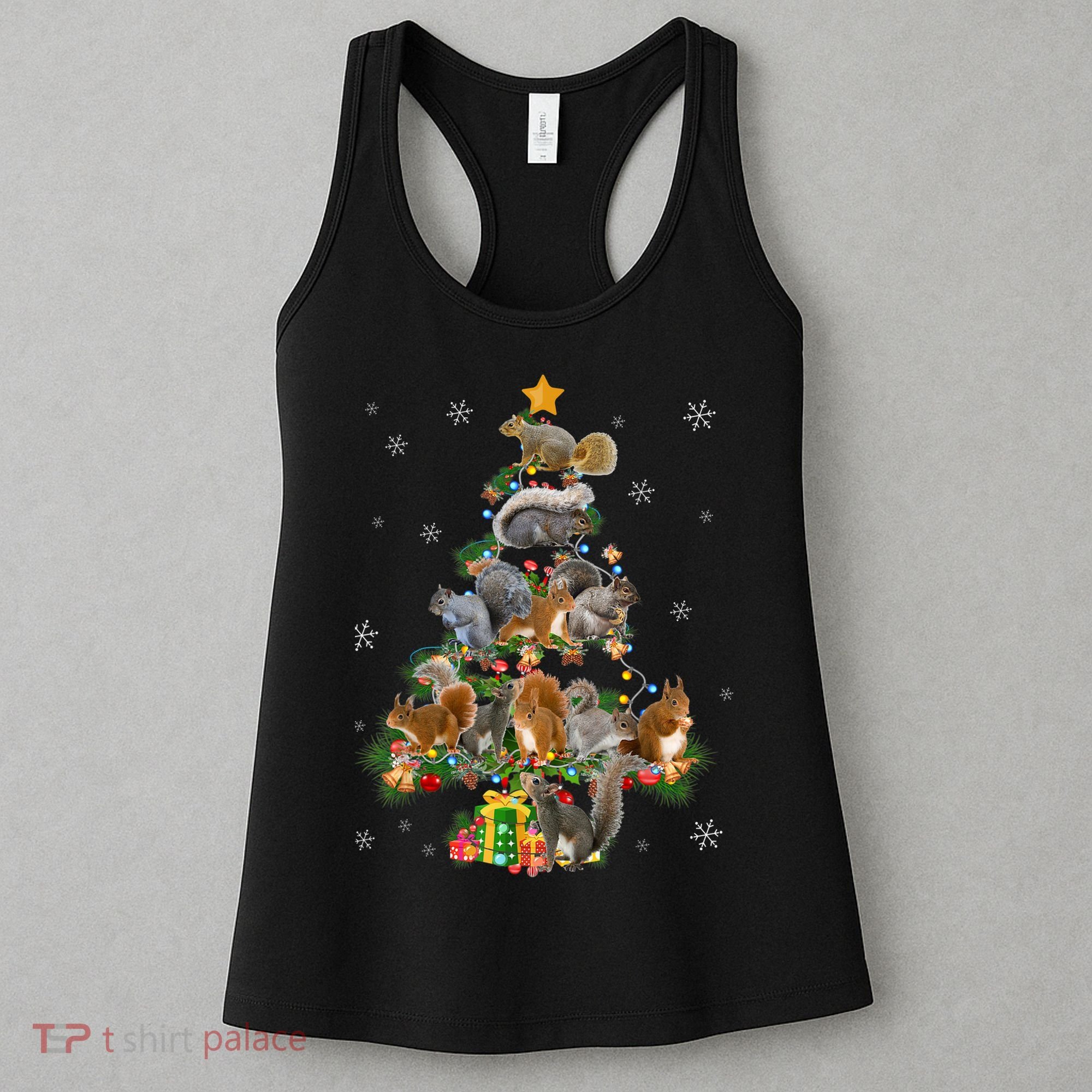 Funny Squirrel Christmas Tree Squirrel Lover Xmas Gifts TShirt Women's Tank Top