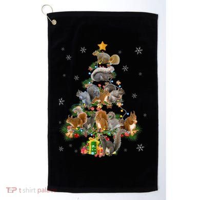 Funny Squirrel Christmas Tree Squirrel Lover Xmas Gifts TShirt Golf Towel