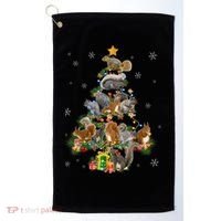 Funny Squirrel Christmas Tree Squirrel Lover Xmas Gifts TShirt Golf Towel thumb 0