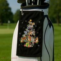 Funny Squirrel Christmas Tree Squirrel Lover Xmas Gifts TShirt Golf Towel thumb 2