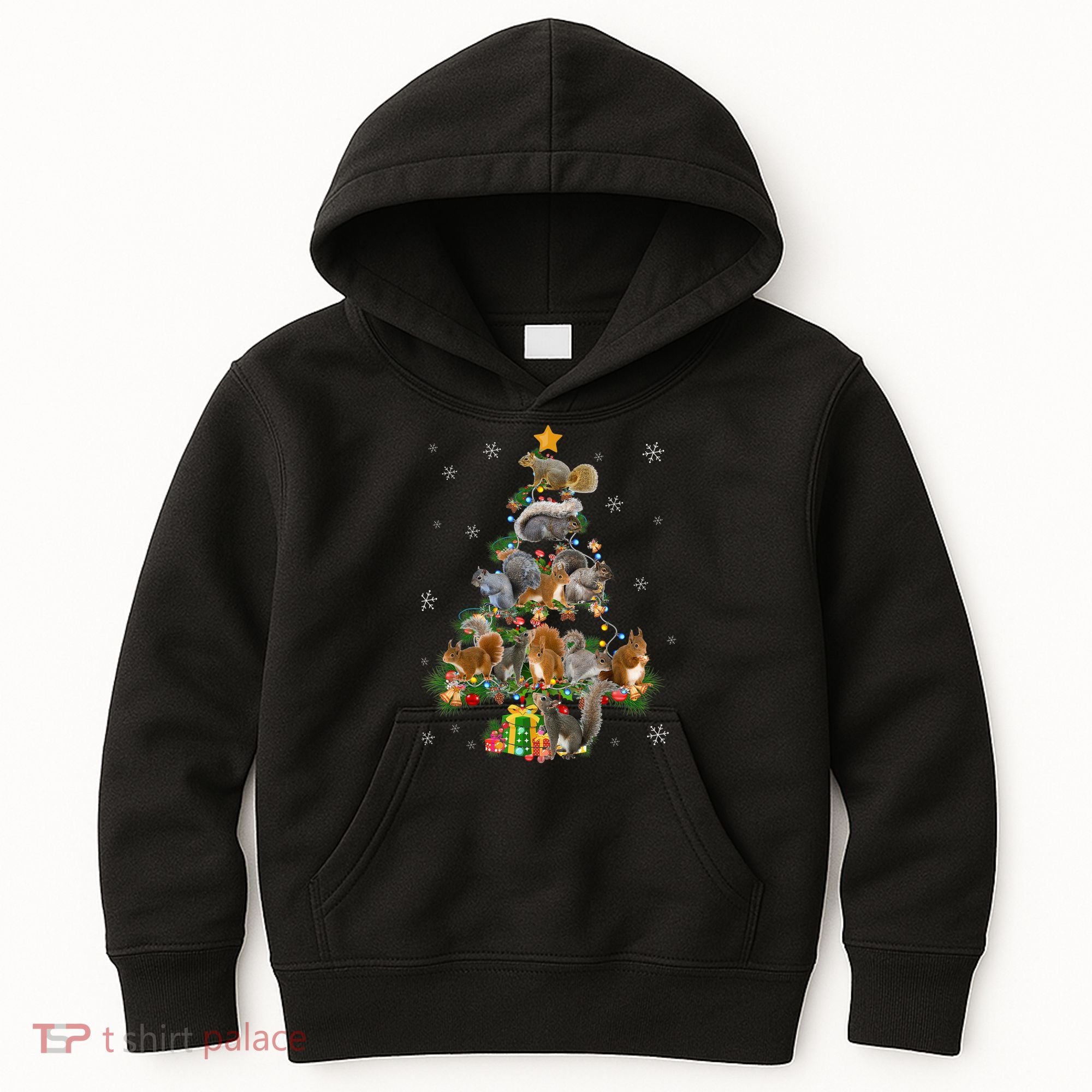 Funny Squirrel Christmas Tree Squirrel Lover Xmas Gifts TShirt Kids Hoodie