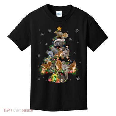 Funny Squirrel Christmas Tree Squirrel Lover Xmas Gifts TShirt Kids T-Shirt