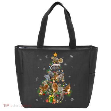 Funny Squirrel Christmas Tree Squirrel Lover Xmas Gifts TShirt Tote Bag