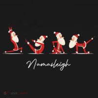 Funny Santa Claus Yoga Pose Namasleigh Namaste Christmas Long Sleeve Shirt thumb 2