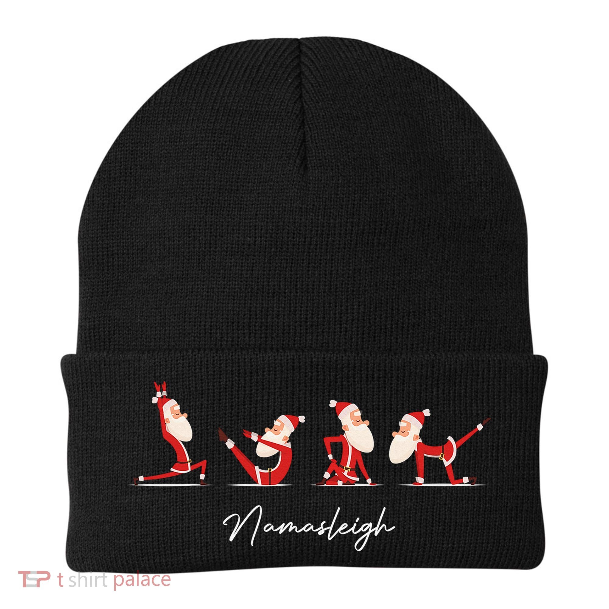 Funny Santa Claus Yoga Pose Namasleigh Namaste Christmas Beanie