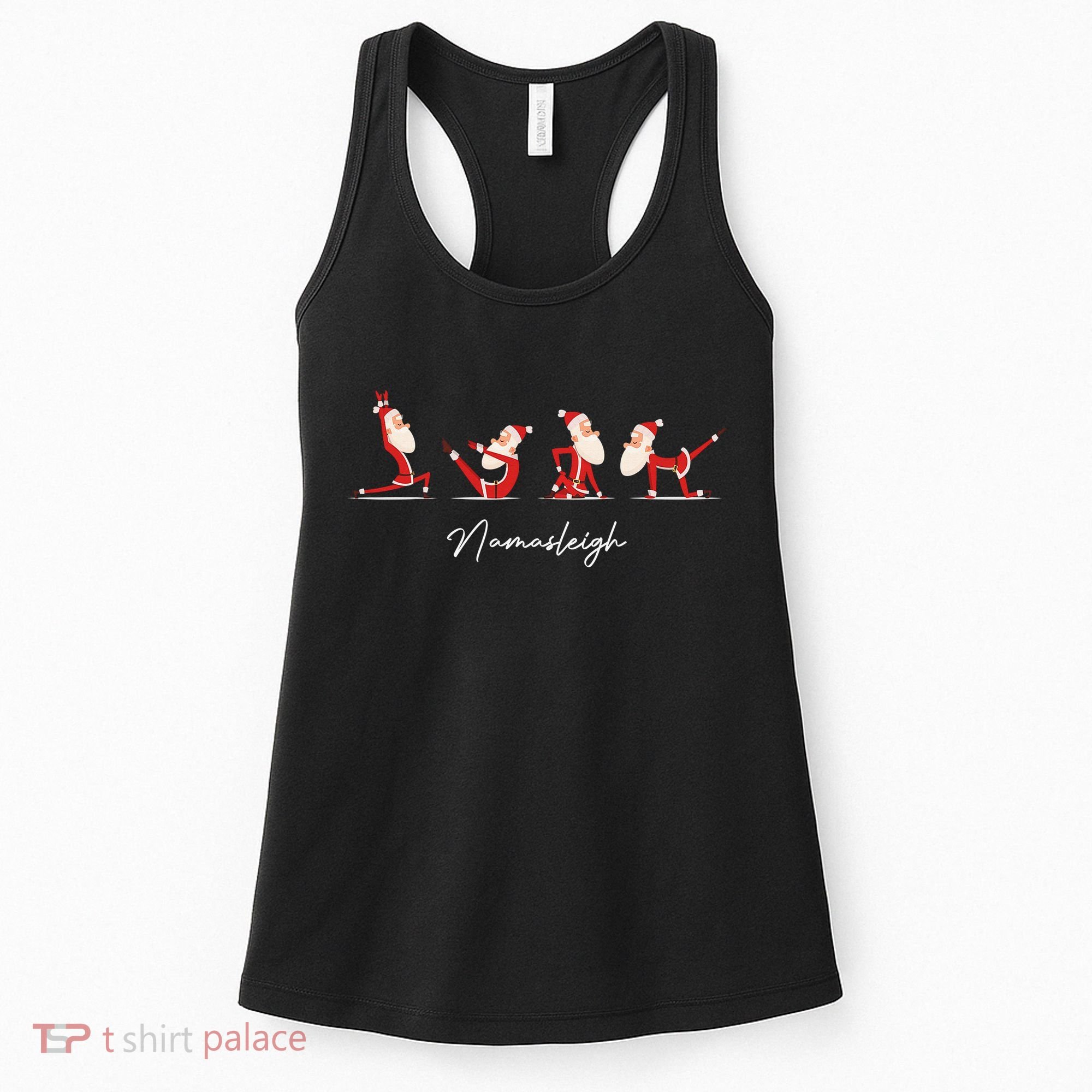 Funny Santa Claus Yoga Pose Namasleigh Namaste Christmas Women's Tank Top