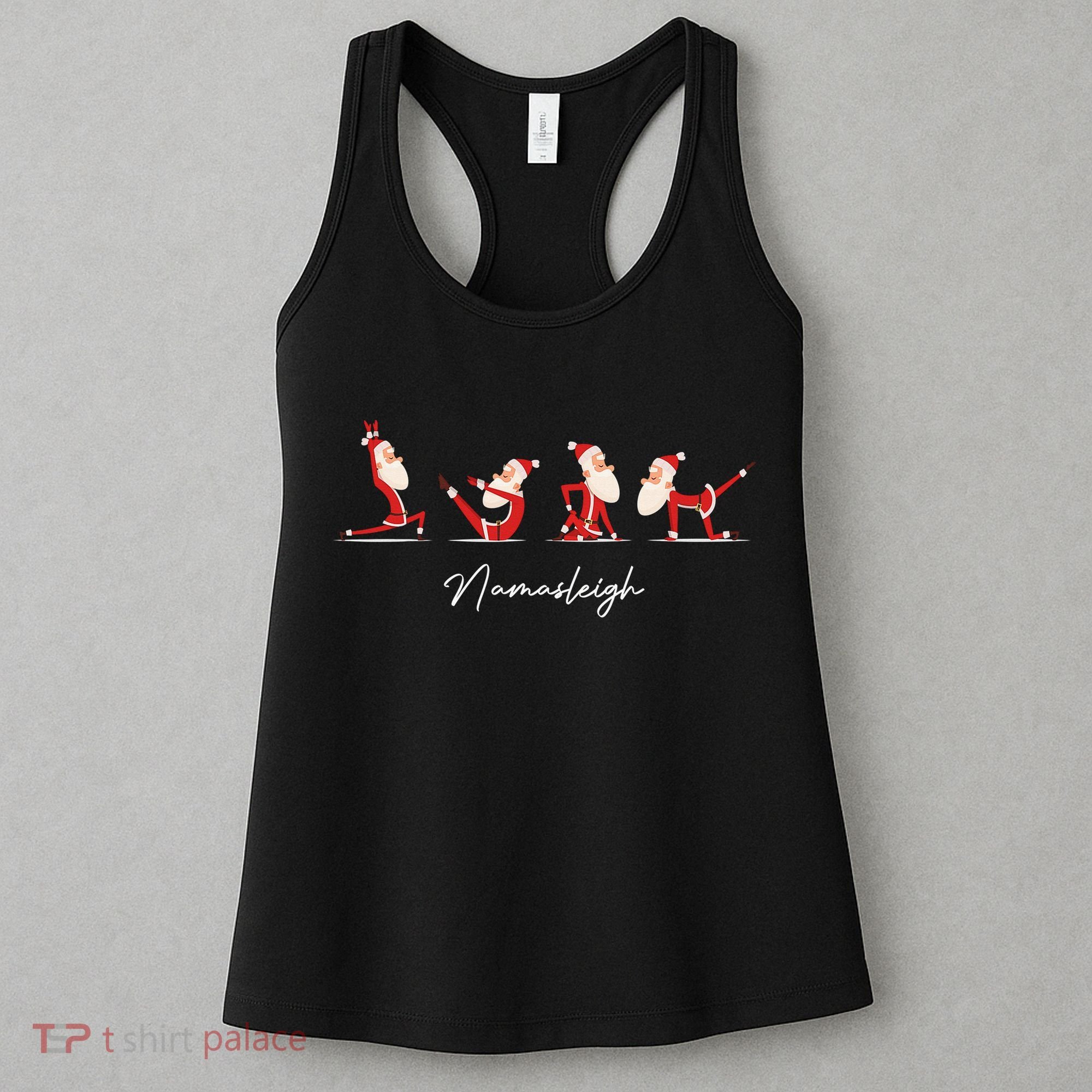 Funny Santa Claus Yoga Pose Namasleigh Namaste Christmas Women's Tank Top