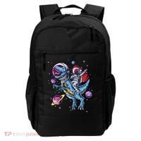 Funny Santa Claus Astronaut Christmas Riding Dinosaur Trex Gift Backpack thumb 0