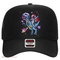 Funny Santa Claus Astronaut Christmas Riding Dinosaur Trex Gift Hat thumb 0