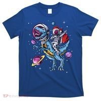 Funny Santa Claus Astronaut Christmas Riding Dinosaur Trex Gift T-Shirt thumb 0