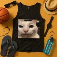 Funny Silly Cat Sarcastic Saying Funny Cat Tank Top thumb 4