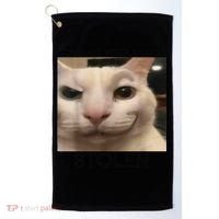 Funny Silly Cat Sarcastic Saying Funny Cat Golf Towel thumb 0