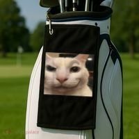 Funny Silly Cat Sarcastic Saying Funny Cat Golf Towel thumb 2