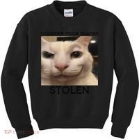Funny Silly Cat Sarcastic Saying Funny Cat Kids Sweatshirt thumb 0