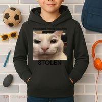 Funny Silly Cat Sarcastic Saying Funny Cat Kids Hoodie thumb 2