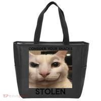 Funny Silly Cat Sarcastic Saying Funny Cat Tote Bag thumb 0