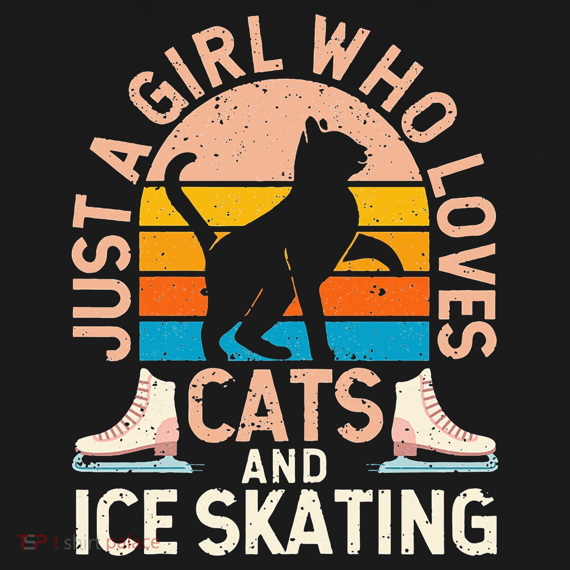 Figure Skater Cat Just A Girl Who Loves Cats And Ice Skating Women's Hoodie