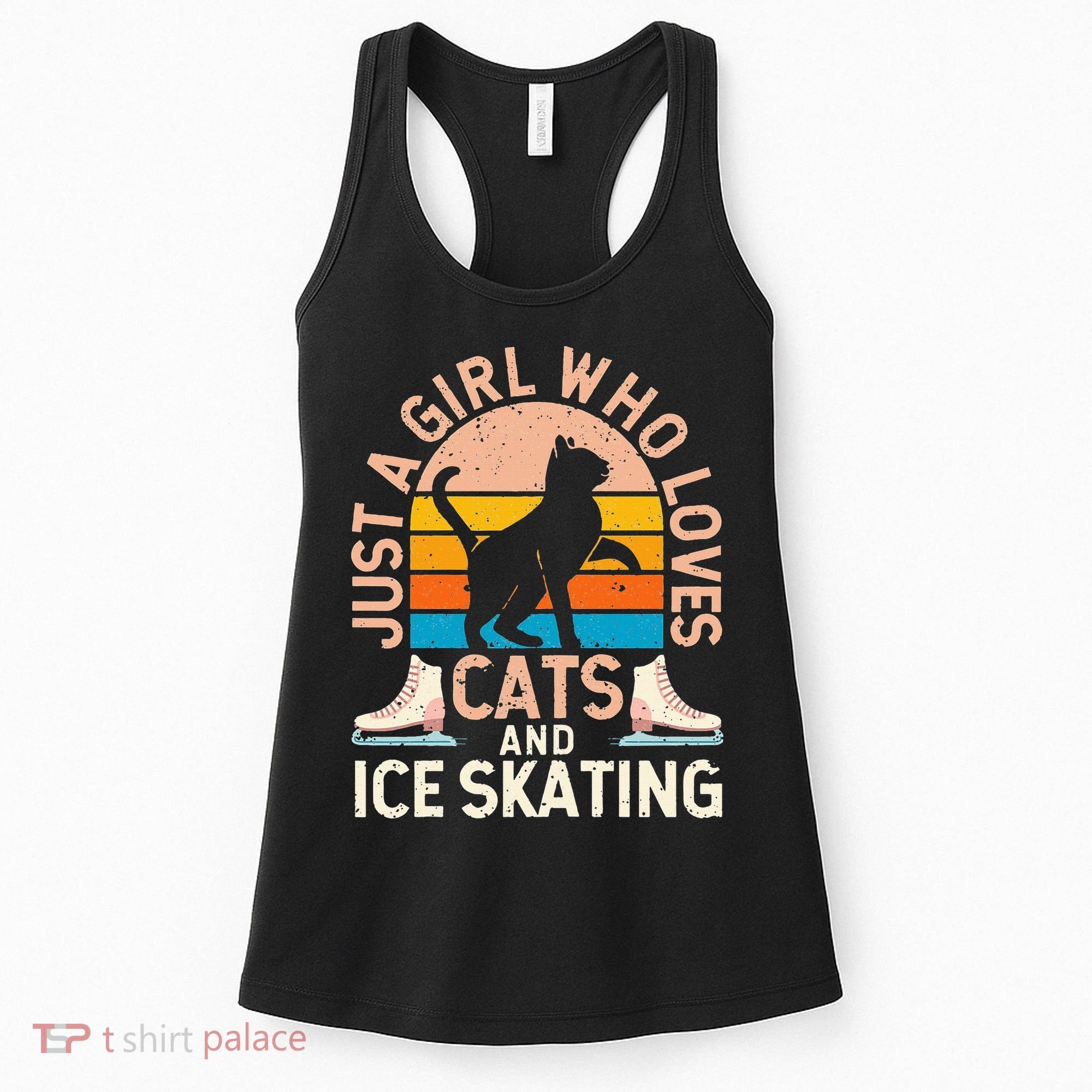 Figure Skater Cat Just A Girl Who Loves Cats And Ice Skating Women's Tank Top