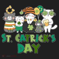 Funny St Catrick's Day St Patrick's Day Cats Women's Sweatshirt thumb 2