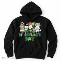 Funny St Catrick's Day St Patrick's Day Cats Hoodie thumb 0