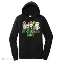 Funny St Catrick's Day St Patrick's Day Cats Women's Hoodie thumb 0