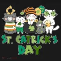Funny St Catrick's Day St Patrick's Day Cats Women's Hoodie thumb 2