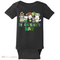 Funny St Catrick's Day St Patrick's Day Cats Baby Bodysuit thumb 0