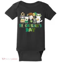 Funny St Catrick's Day St Patrick's Day Cats Baby Bodysuit thumb 0