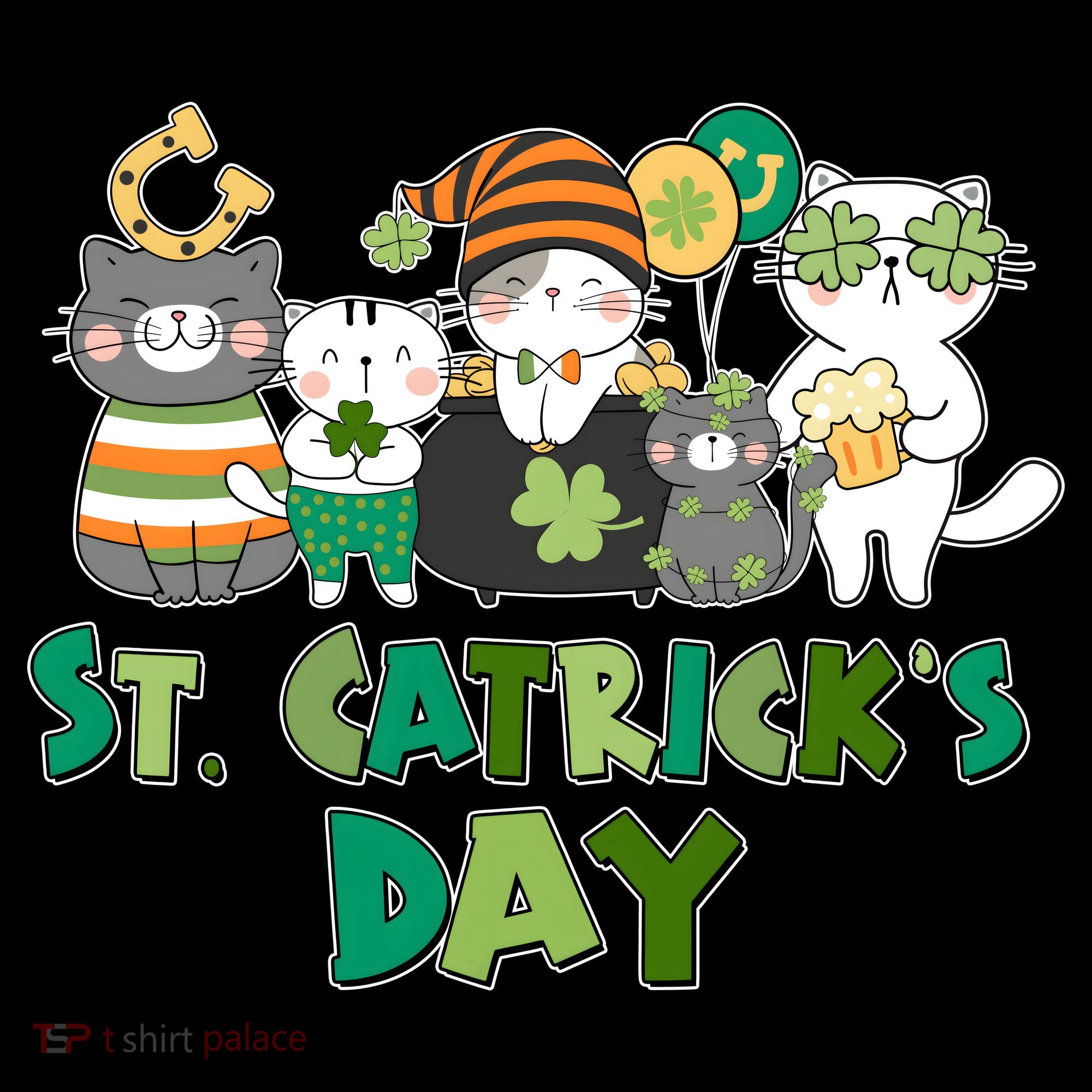 Funny St Catrick's Day St Patrick's Day Cats Baby Bodysuit
