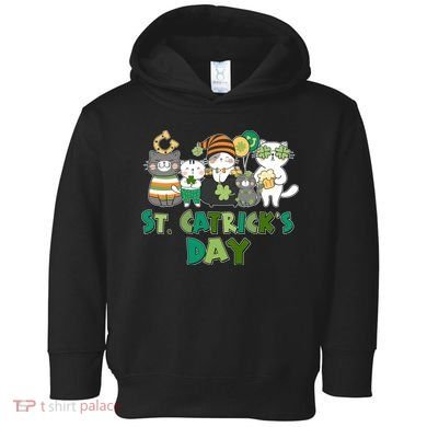 Funny St Catrick's Day St Patrick's Day Cats Toddler Hoodie