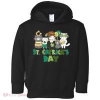 Funny St Catrick's Day St Patrick's Day Cats Toddler Hoodie thumb 0